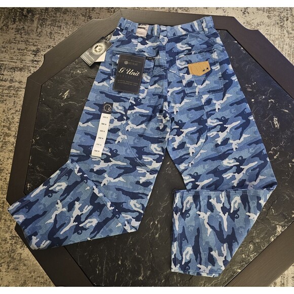 G Unit Y2K Camouflage Camo Military Field Pants Sz 14 (28) Vintage 50 Cent Jeans - Picture 1 of 7
